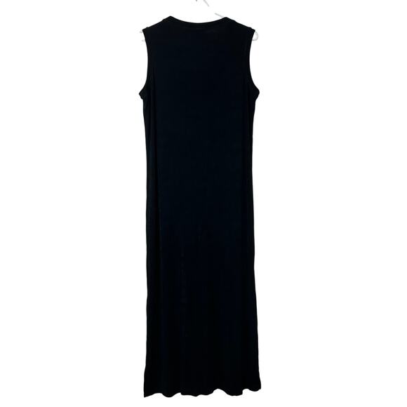 Private Edition Chico's Womens 2 Large Black Button Down Slinky Knit Maxi Dress - Picture 5 of 5